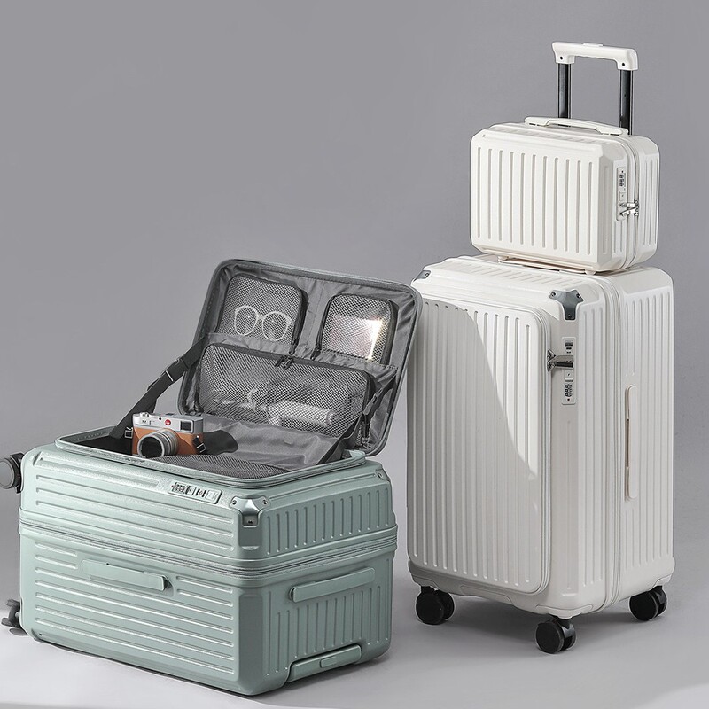 2026 Side-Opening Suitcase 28inch Extra-Large Capacity Thickened Trolley Case Five-Wheel Travel Case Expandable Password Lock Suitcase