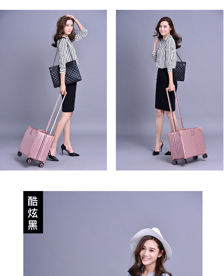 18 inch 20 inch mặt cắt ngang vuông retro nội trú nhỏ vali du lịch vali xe đẩy trường hợp mật khẩu hộp - Va li vali hùng phát