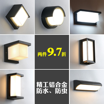 Outdoor wall lamp Waterproof garden lamp Simple modern balcony aisle lamp LED European door Outdoor wall lamp