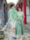 Chinese-Style Family Matching Outfits 2025 Summer New Collection, New Chinese-Style Hanfu for a Family of Three, Landscape Painting Mother-Daughter Dress, Father-Son Set