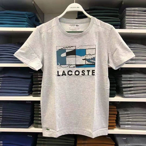 Lacoste, быстросохнущая спортивная футболка с круглым воротником
