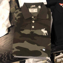 US-China AbercrombieFitch Mens Casual Short Sleeve Polo Shirt Camouflage Big Standard 3 Buckle Lapel Summer