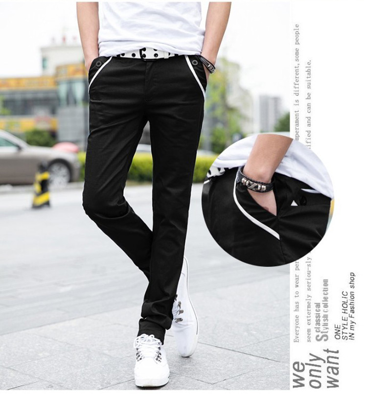 Quần mùa hè 19.9 quần lửng ống rộng quần dài Quần lửng nam giản dị màu đen phiên bản Hàn Quốc quan lot nam