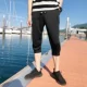 Quần crop top nam phiên bản Hàn Quốc của xu hướng tự tu luyện 7 điểm quần short nam quần ống loe siêu lửa 7 điểm khoe mông quần giữ nhiệt nam
