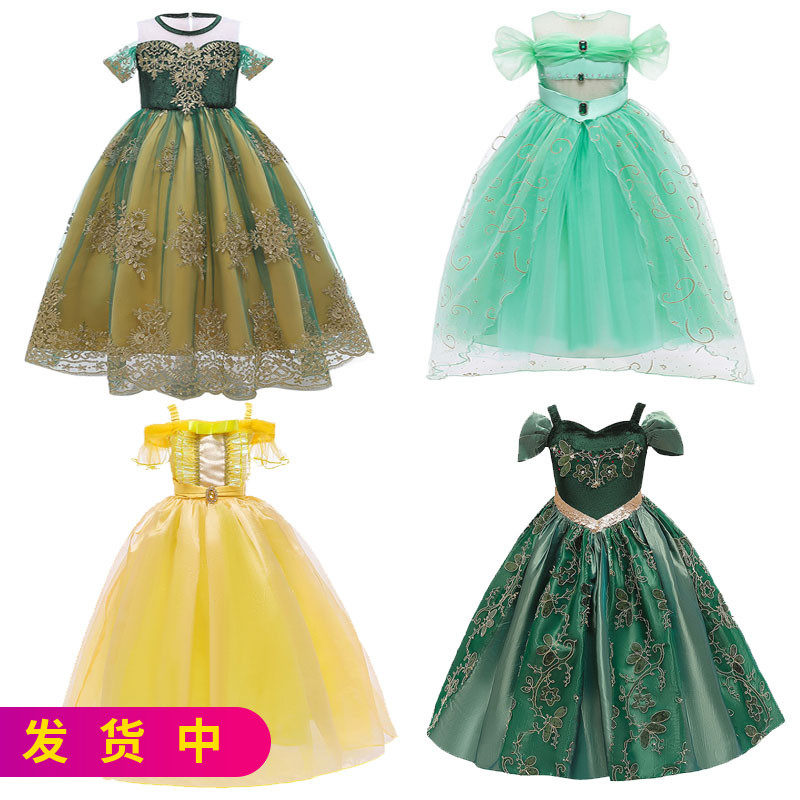 Foreign Trade Girl Ice Age 2 Anna Queen Belle Jasmine Princess Leia Princess Leia Lionel ten thousand Christmas Dress