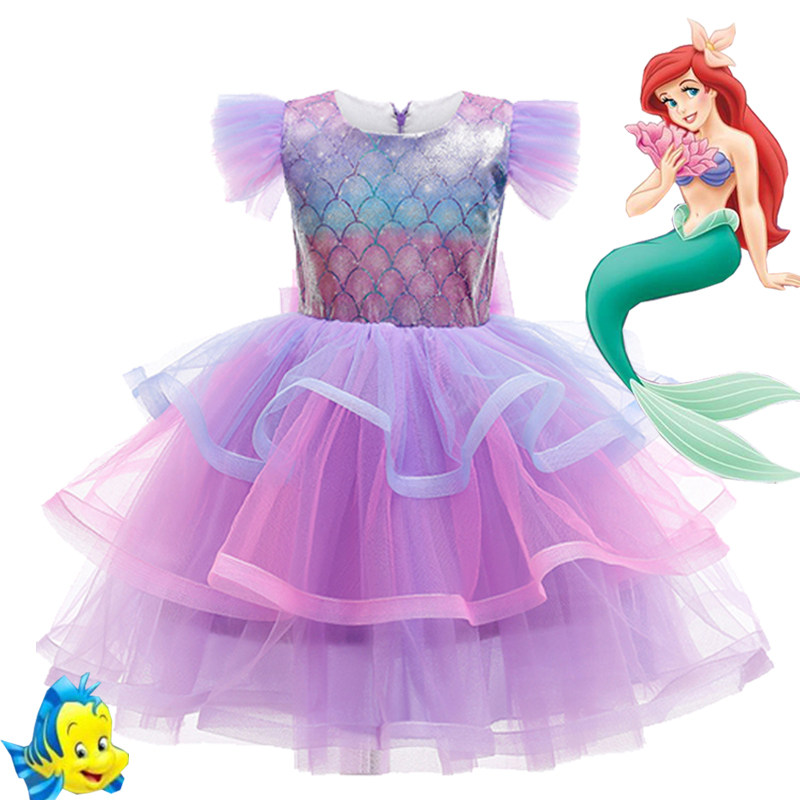 Foreign Trade girl 23 spring and summer mermaid Aliel Ariel dress Dini birthday performing dress