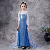 Girl baby ice and snow edge 2 rome ELSA with Princess Beatles Foreign Trade Xia Qiu Spring long Sleeve Walk Show Dress