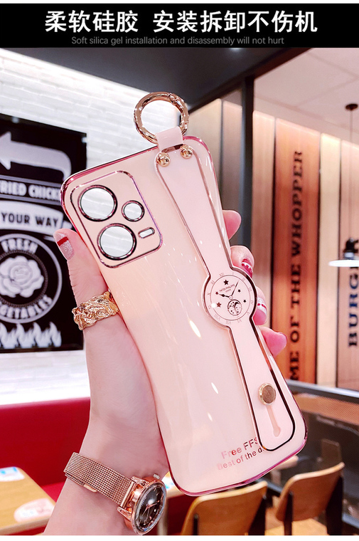 Girls Glossy Electroplated Silicone TPU Crossbody Lanyard Strap Note 12, Note 12 Pro, Note 12 Pro+ Phone Case