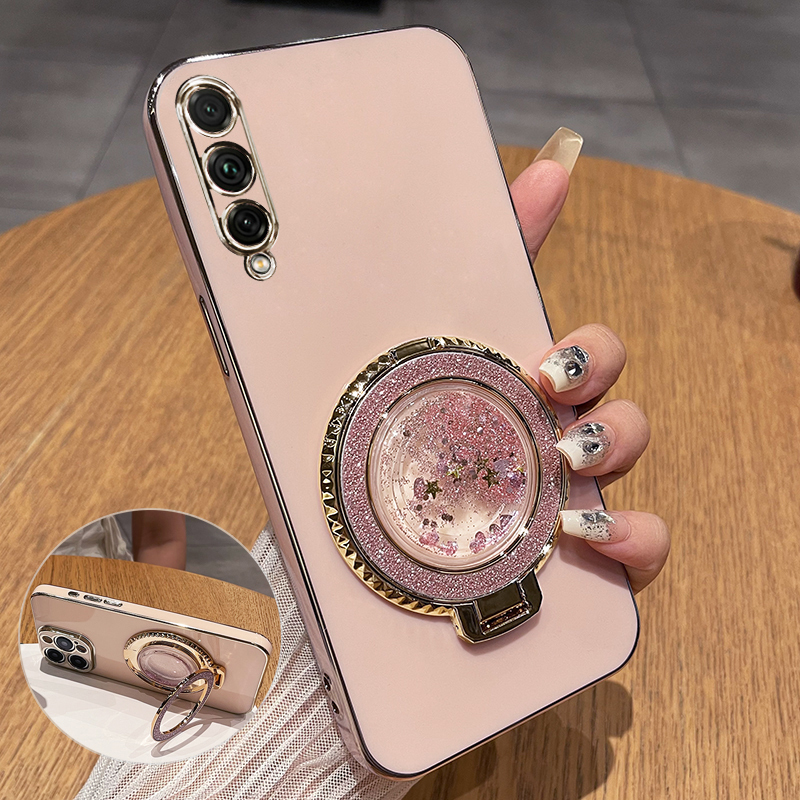 Suitable for Samsung A70 Phone Case Sm-A7050 Protective Silicone Cover A7O Full-Cover Anti-Drop Soft Case Galaxy a Shell Galaxy Women's Liquid Sand Case with Stand New High-End Stylish Creative Design