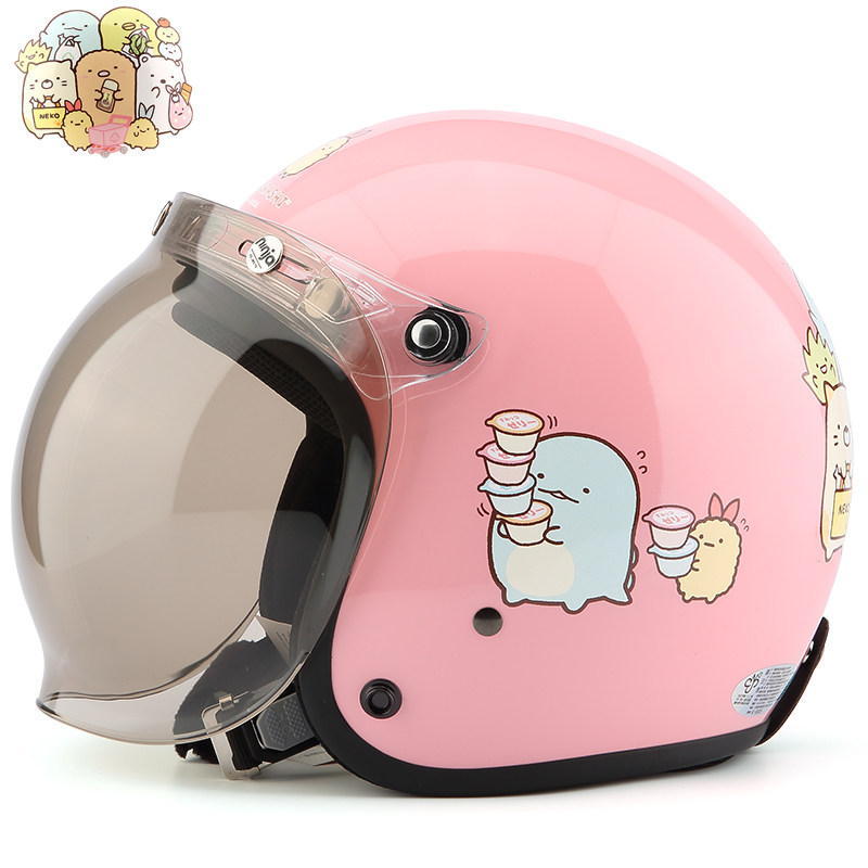 Taiwan Huatai corner small partner light pink hard hat electric motorcycle adult helmet cartoon warm sun protection winter