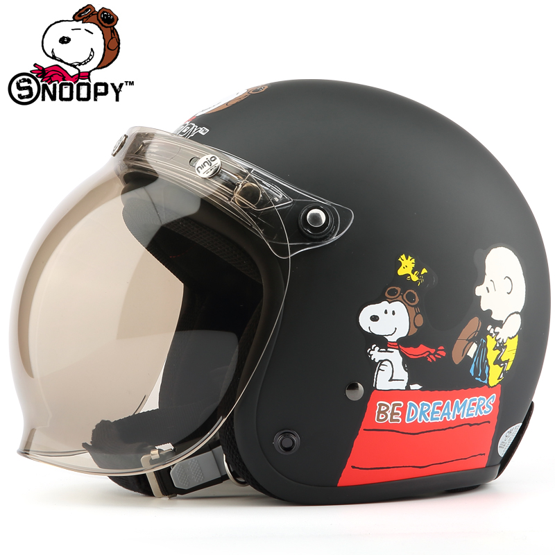 Taiwan Huatai matte black electric motorcycle adult helmet autumn and winter cartoon female warm sunscreen retro hard hat