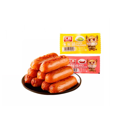 汇腾热狗玉米肠香辣脆皮肉肠火腿肠零食泡面搭档烤香肠玉米味整箱