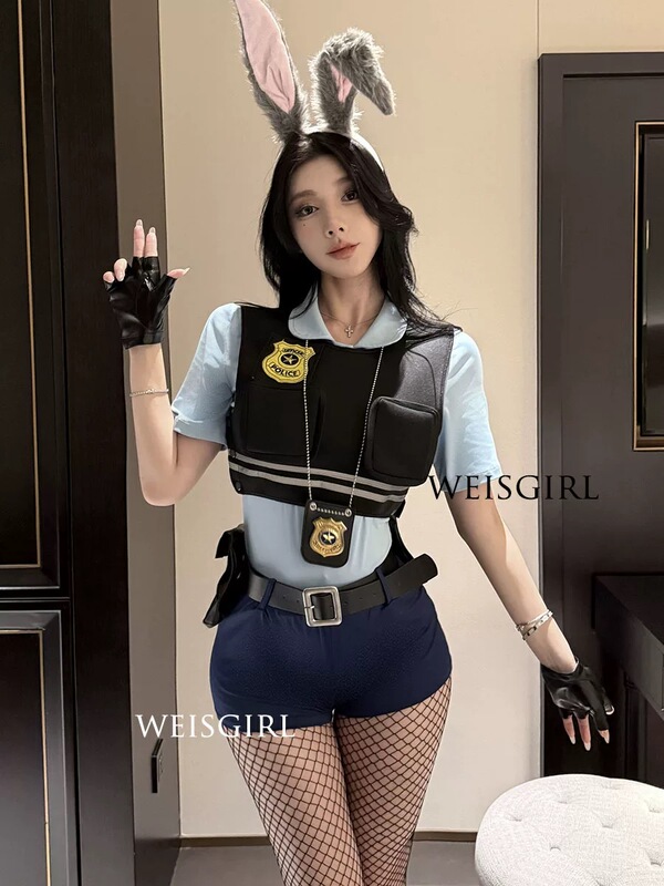 Halloween Cosplay Bunny Police Officer Uniform Set Disney Bunny Girl Senior Uniform Nightclub Mature Woman Pure Desire