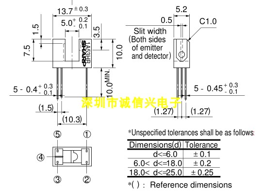 A53 photoelectric sensor 5 foot trough type optical coupling switch Sharp original clothing spot GP1A53HR Shenzhen physical store