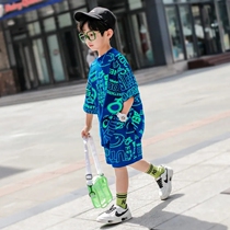 Boy Summer Clothing Suit Handsome 2021 New wave Children Summer short sleeves CUHK Tong Sport Boy Scouts