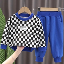 Boy Spring Clothing Suit 2022 New Tide Sports Children Clothing Spring Small Children Baby Fried Street Spring Autumn Clothes 6 Years 3