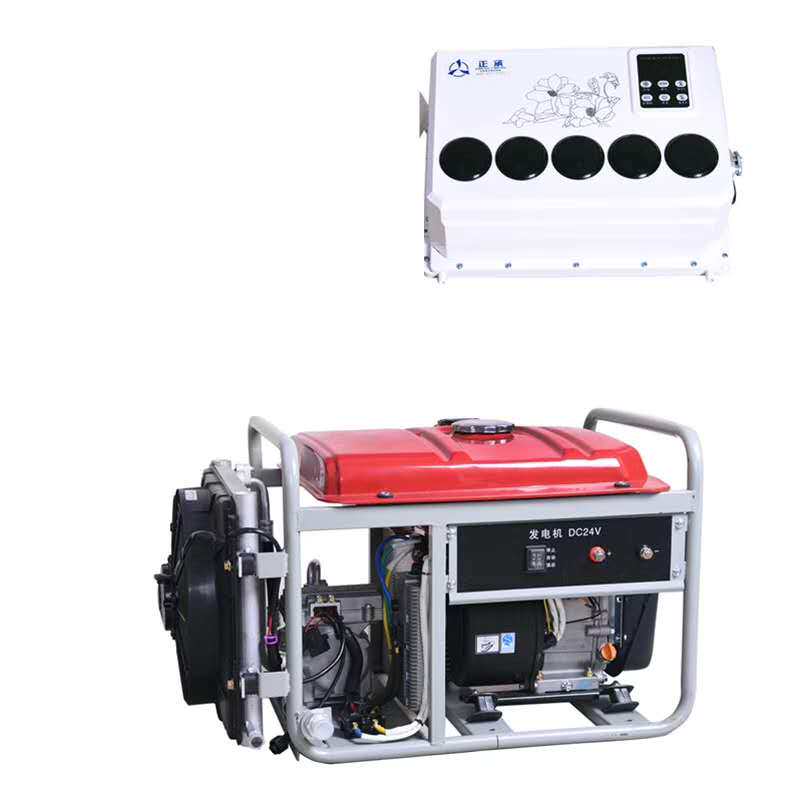 Truck oil-electric hybrid parking air conditioning 24V all-in-one machine Gasoline generator variable frequency electric refrigeration semi-trailer truck