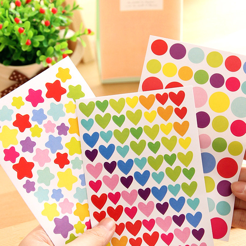 diy handmade greeting card decoration stickers Korean small fresh color love five-pointed star diary album decoration stickers