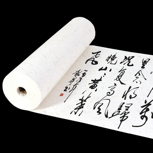 Конопля с длинными волокнами высокая каллиграфия создает персонажи кисти, копирующие Священные Писания Длинный рулон национальных картин для оптовой бумаги Оптовая половина и половина