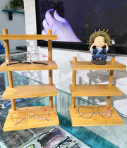 Bamboo Wood Glasses Show Rack Glasses Store Containing Shelf Display Decorative Props Sunglasses Sunglasses Bracket Spectacle Frames