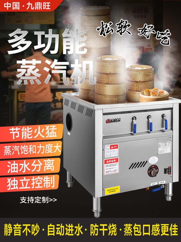 Steamed Bun Oven Commercial Pure Electric Breakfast Shop Gas Stall Natural Gas New Small Steamed Bun Oil-Water Separated Steamed Bun Machine