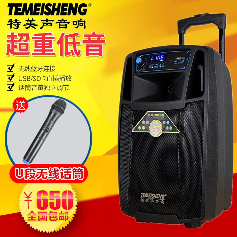 Teme Sound Outdoor High Power Lalever Sound Square Dance 8 Inch Heavy Bass With Mike K Song Charging Bluetooth Speaker