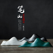  Creative pen Camellia pet ornaments can be raised mini small pen holder pen holder black ceramic four treasures of Wenfang