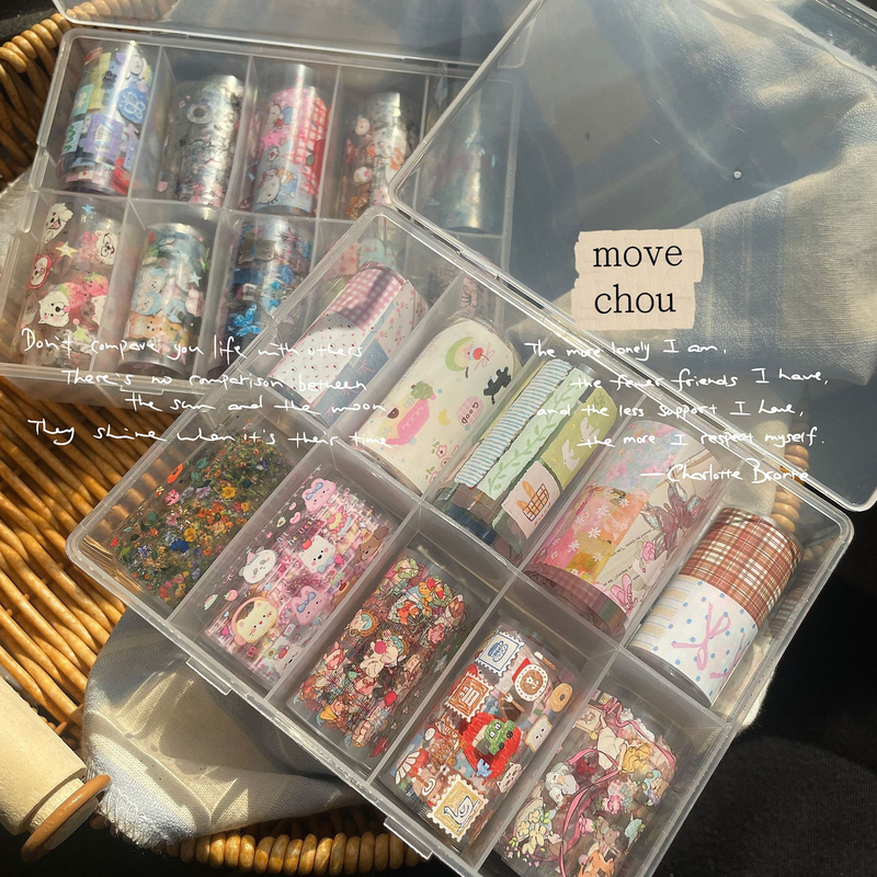 Korean-Style Instagram Hand-Drawn Graffiti-Style Nail Art Transfer Paper Patchwork Floral Wearable Nails Cute Illustration Materials