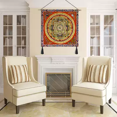 Custom Tibetan Mandala porch fabric hanging painting living room bedroom hotel Buddhist hanging cloth tapestry decoration Temple