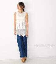 Foreign Trade Outlet Pure Handmade Hand Hook Flower Type Splicing Tandem Dress