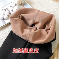 Plus velvet padded shark skin leggings to wear pressure skinny legs seamless Barbie pants fitness slim Liquid Yoga Pants