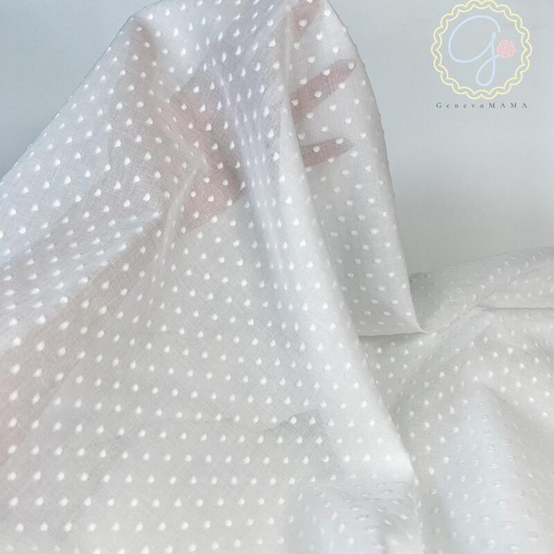 Genevamama Swiss Imported Flocked Polka Dot Pima Thin Sheer Cotton Pure Cotton Handmade Sewing Fabric