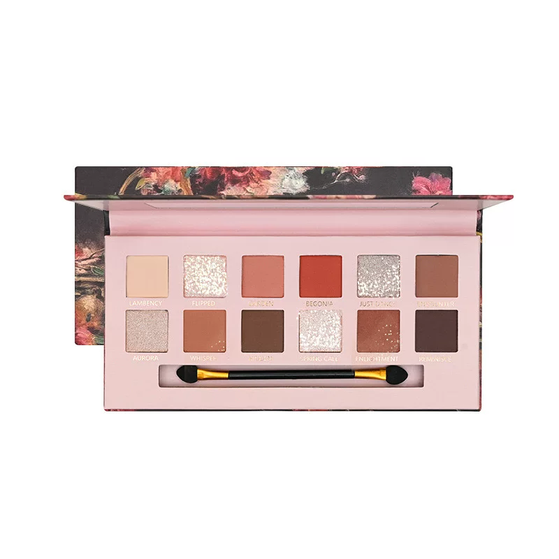 Matte eyeshadow palette, new collection, 12 colors, flower oil, earth tones