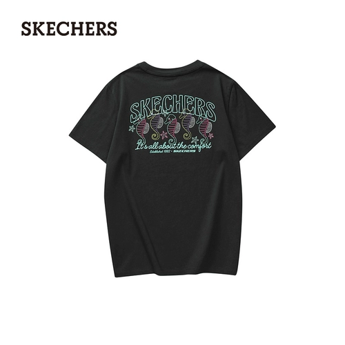 Skechers, летняя трикотажная модная мягкая комфортная футболка, короткий рукав