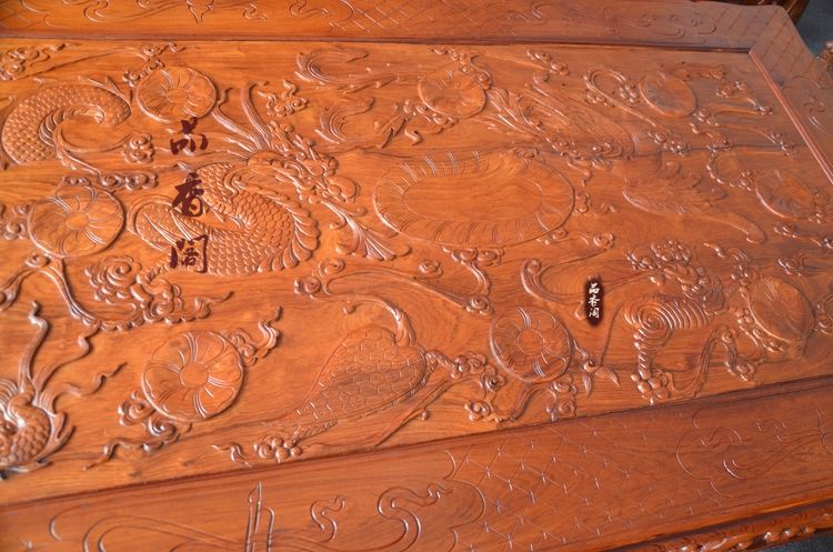 Gỗ hồng mộc Miến Điện Cửu Long tám ngựa Sofa Baoding Sofa Cửu Long sofa đích thực trái cây gỗ hồng mộc lớn đồ gỗ nội thất - Bộ đồ nội thất giường thông minh