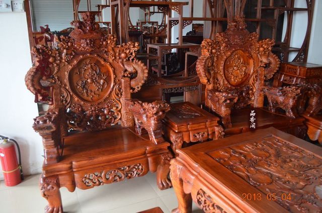 Gỗ hồng mộc Miến Điện Cửu Long Sofa Baoding Kirin nội thất phòng khách cổ điển Việt Nam nội thất gỗ gụ đặc biệt - Bộ đồ nội thất ghế sofa đẹp hiện đại
