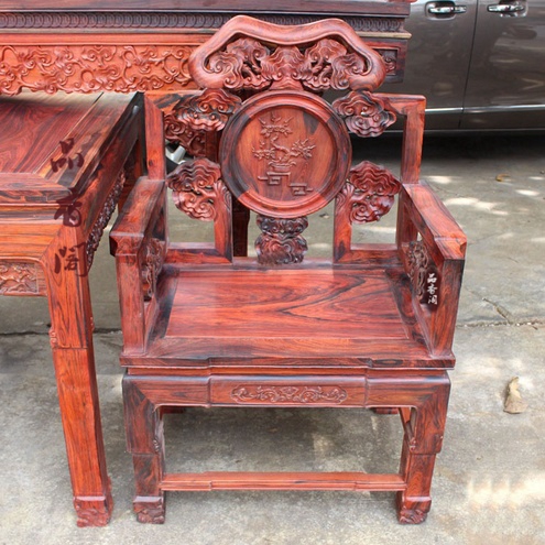 Lào Dahong Shui Shouzhong Zhongtang ba mảnh sáu mảnh đặt 2 m 7 Zhongtang ghế Redwood vòng ghế Taishi đồ nội thất - Bộ đồ nội thất giường gỗ đẹp