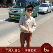 Chen Chen Ma Boys Children Áo len dày Áo khoác nam hoang dã Baby Pure Color cardigan Cardigan Top