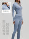 Slim-fitting stand-up collar yoga suit women's long-sleeved zipper sports jacket slimming tight hip pants fitness suit