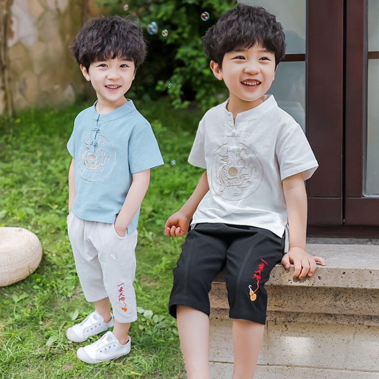 Boys Trung Quốc Fengxia Outfit 2020 Air bông Sóng New Baby Tang ăn mặc Vintage Baby Boy của.