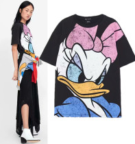 Cabinet 159ZA U19RA Daisy duck printed T-shirt cartoon short sleeve black base shirt summer 04873165807