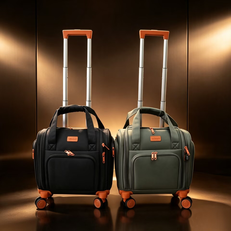 Three-Proof Ultra-Light Oxford Cloth Trolley Suitcase 16inch for Carry-On Travel, with Silent Universal Wheels