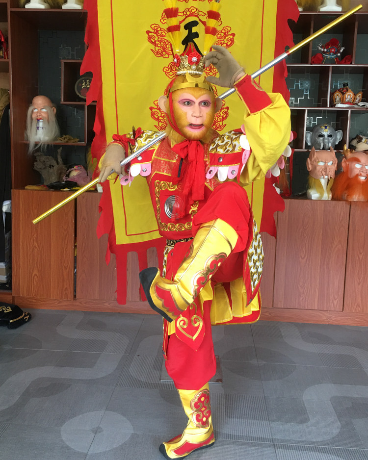 2019 Monkey King's new costumes Monkey King costumes costumes suits hair-planting masks Yushang props