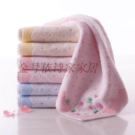 Gold number pure cotton delicate towel face towels g1959 untwisted cut suede embroidered with soft and beautiful lace wrapping