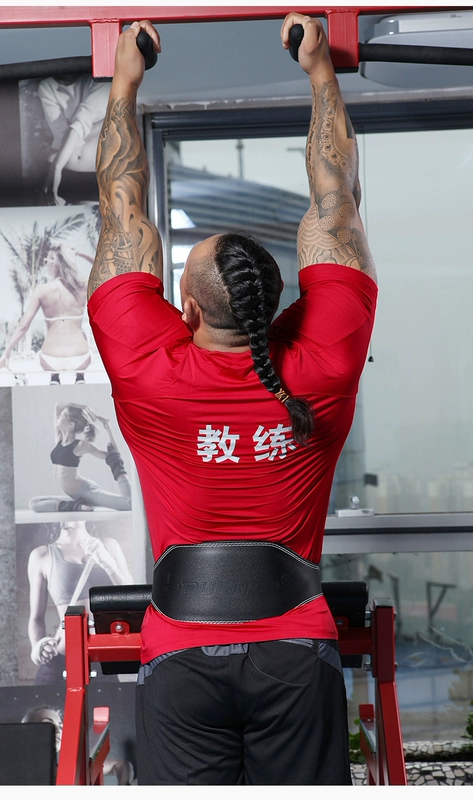 Thể dục belt squat cứng kéo nam giới và phụ nữ tạ thể thao vành đai thể hình găng tay đào tạo đồ bảo hộ thiết bị da bò da băng gối pj