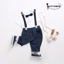 Little suit boy age baby dress boy Summer childrens Summer childrens little suit British wind flower child wedding tide