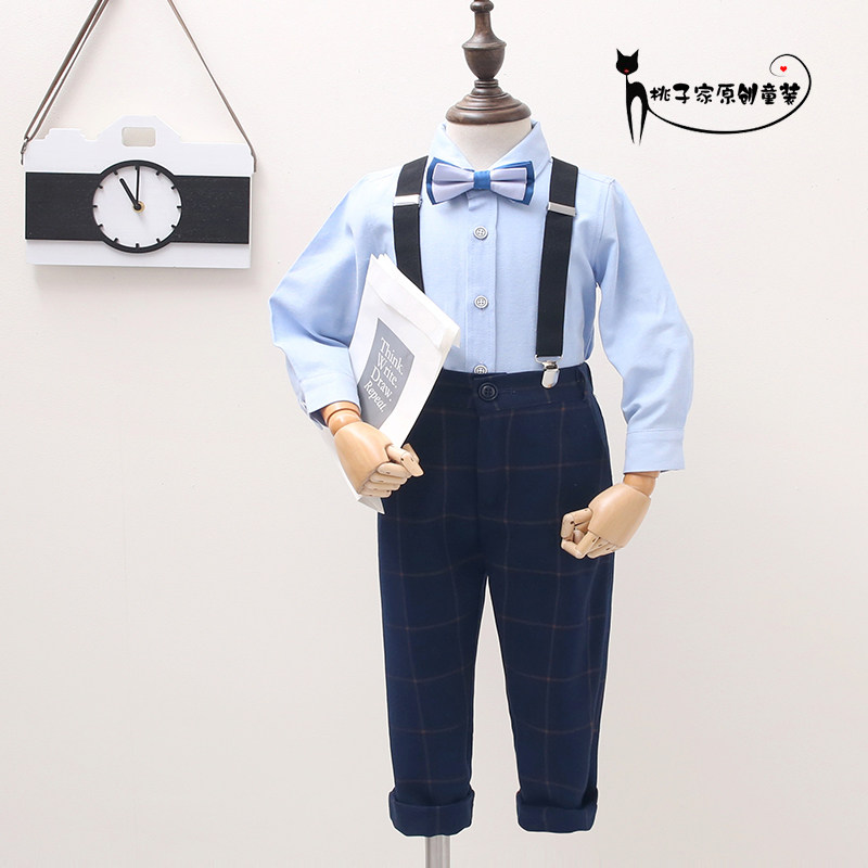 Boys suit set 2022 Spring and Autumn Western Pie handsome British style kids wedding flower boy children suit male performance
