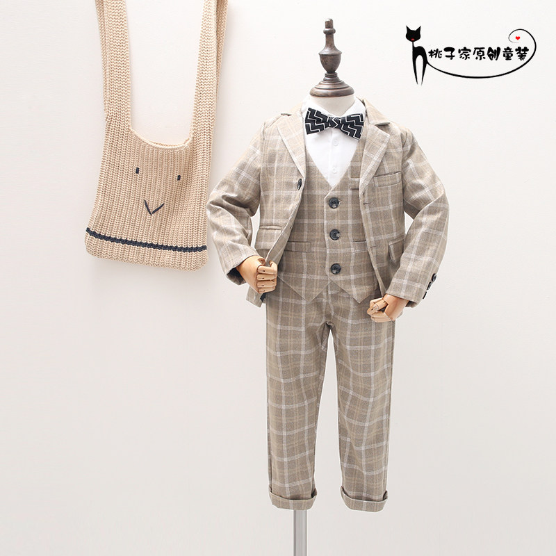 Children's suit suit, handsome British style boy's small suit, piano performance, catwalk dress, baby's first birthday