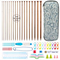 35CM Carbonated Bamboo Stick Needle Sweater Needle Tool Suit Decarbonated rod Needle Containing bag DIY Woven Tool Suit
