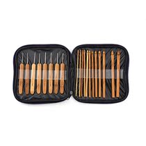 Ron new bamboo handle crochet set bamboo wool crochet crochet crochet with storage bag hook wool sweater send tutorial